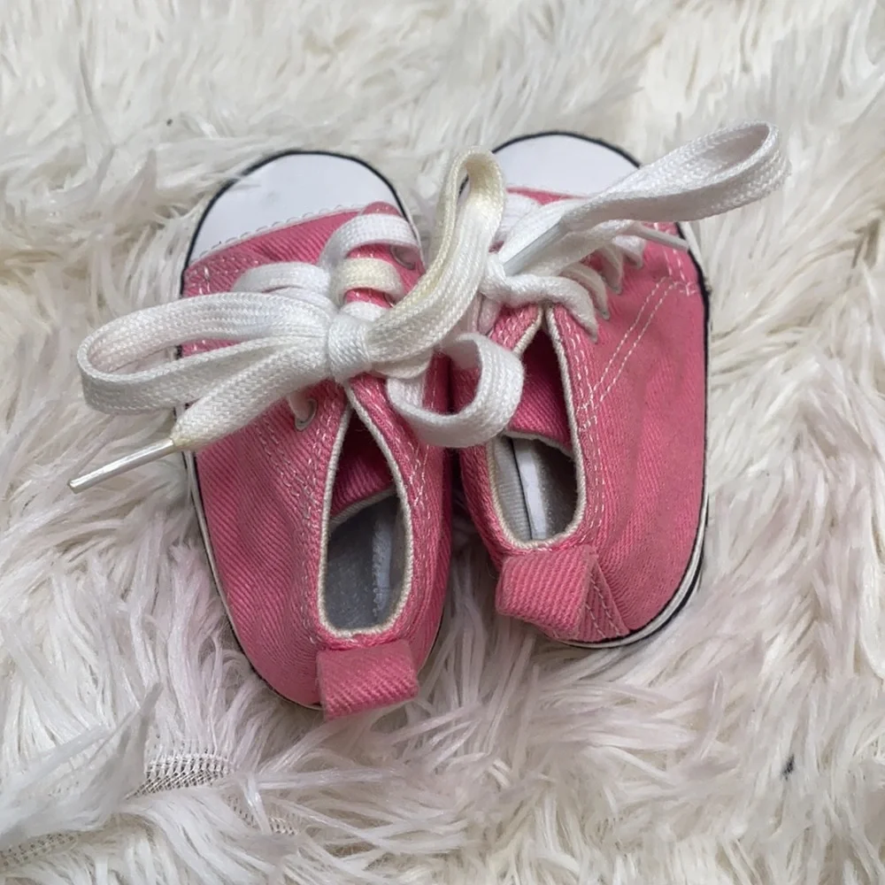 Converse Baby Girl Pink High Top Sneakers Size 2